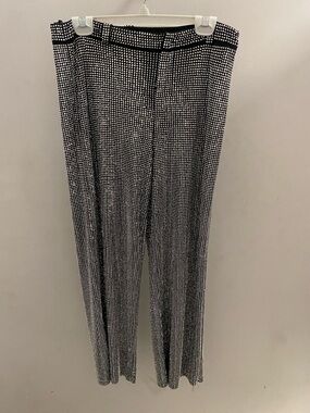 Black silver bedazzled  wide Leg Pants
